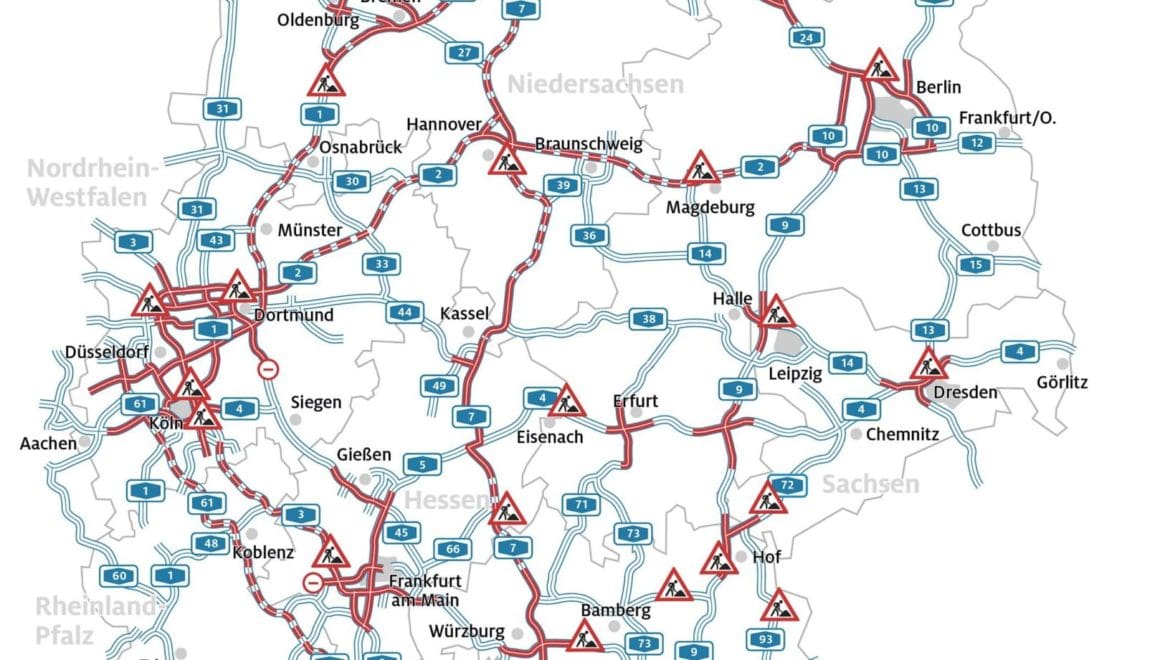 Autobahnbaustellen: Staufalle Nummer 1 – Derzeit rund 1000 Baustellen im Autobahnnetz – ADAC mahnt zu Vorsicht in den Nadelöhren